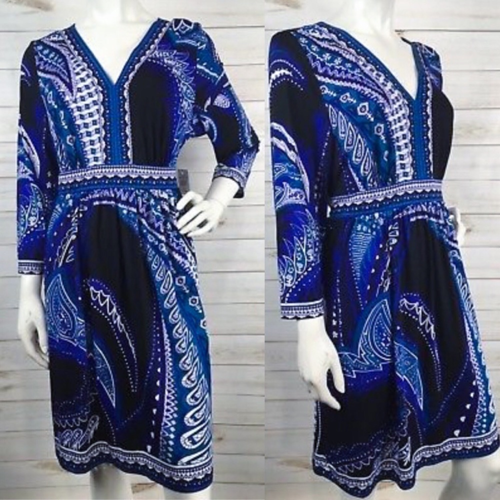 ECI V-Neck Long Sleeve Dress